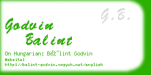 godvin balint business card